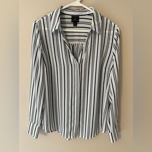 Worthington Long Sleeved Striped Blouse